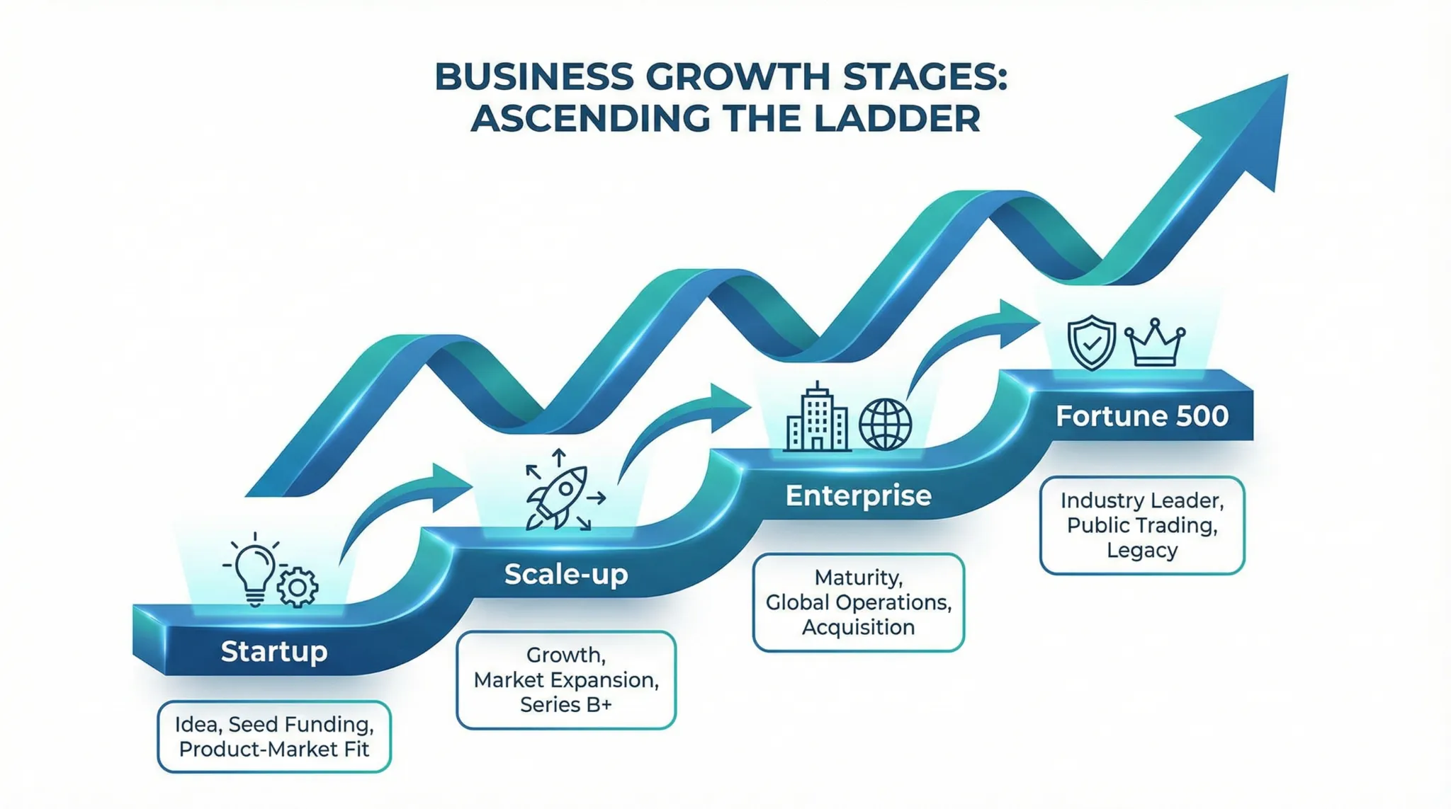Business growth stages - ascending the ladder